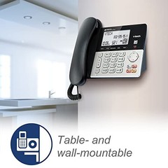 VTech – DECT 6.0 2 Handsets Corded Cordless Phone w/ Answering Machine, VG208-2