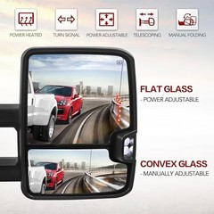 Painted White Towing Mirrors Power Heated Compatible for 03-06 Chevy Silverado