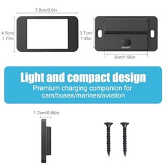 78W 12V USB Outlet Surface Mount Lightweight Dual USB C 30W and QC pack of one