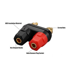 4Pcs Banana Plug Jack Female Socket Gold Plated Terminal Binding Post Dual 4Mm B