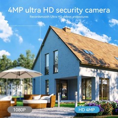 4MP Solar Security Cameras Outdoor Wireless 4-Cam Kit 2-Way Audio Night Vision