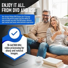 Philips DVD Players for Smart TV with HDMI Port CD Player for Home Stereo System
