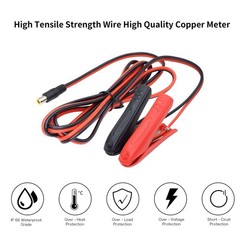 YACSEJAO DC Battery Clips Cable 8mm Male to Clamps 6 feet, Black