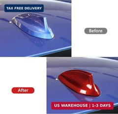 Bilisin Compatible with Car Carbon Fiber Shark Fin Antenna Cover Roof Aerials Ba