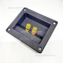 2 Pcs Speaker Box Banana Screw Rectangular Terminal Cup w/ Holes 3.625″ x 3″