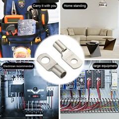 140/240X Battery Cable Lug Tinnrd Copper Ring Crimp Terminals Wire Connector Kit