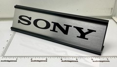 Sony Logo Desk Sign – Custom Black & Silver Aluminum Reversible Insert