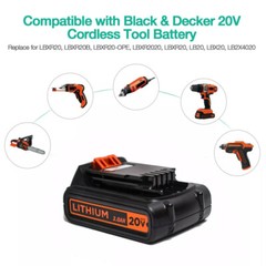 2Pack 20V Lithium-ion Battery for BLACK+DECKER 20 Volt LBXR20 LB20 LB2X2020 new