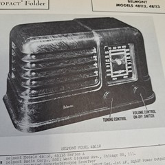 Belmont Service Manual Radio Receiver 4B112 4B113 1948 Photofact Illustrated