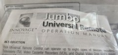 Jumbo Big Button Universal IR Remote Control TV VCR DVD Cable Satellite New