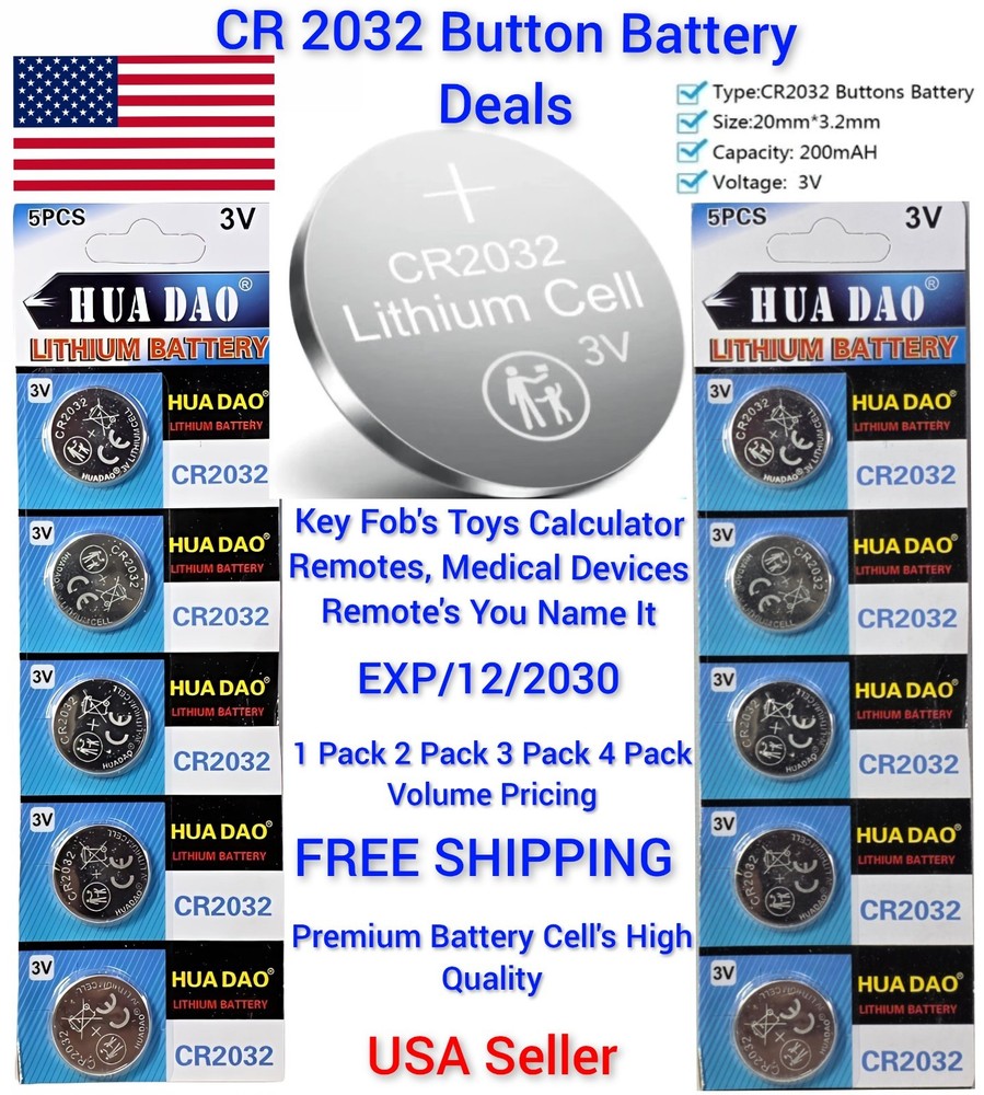 LOT LITHIUM BATTERY 3V CR2032 BR2032 DL2032-Key Fobs -Watches -Toys-Gadgets