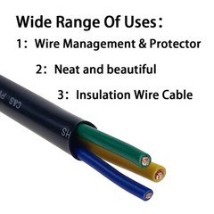 Black PVC Cable Sleeve Tubing Wire Harness Wrap Wiring Loom Cover Protection Lot