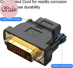 DVI to HDMI Adapter 2-Pack, Bidirectional Female HDMI to DVI-D(24+1) Male Adapte