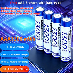 Rechargeable Lithium Battery AA 3600Mwh/Aaa 1300Mwh Original Batteries High Capa