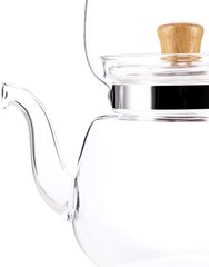 Home or Cafe Hand-Blown Brewed Tea & Hot Water Glass Kettle