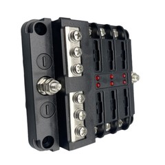 For 12V 24V 6-Way Auto Blade Fuse Holder Box Block with LED Indicator Car Marine