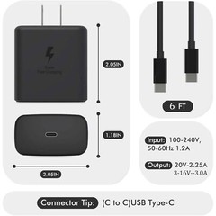 45W PD Universal Fast Charger Wall Adapter Type C Cable For Samsung Galaxy S24+⚡