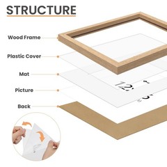 8×10 Picture Frame, Natural Solid Wooden 8×10, Matted to 5 x 7 – 3 Pack