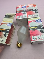 4x Sylvania Halogen Capsylite 75w 120v bulb New old stock Heavy Bulbs