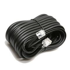 3X 18′ ft Telephone Extension Cord Black Phone Cable Wire Line W/ Connectors
