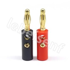 10Pcs Gold Plated Banana Plugs Audio Jack Speaker Wire Cable Screw Connector 4mm