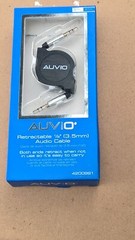 AUVIO 4200991 3-FT 1/8″ M to 1/8″ M RETRACTABLE STEREO CABLE “BLACK”