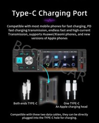 4.1in Car Radio Stereo Bluetooth Single 1Din CarPlay Android Auto TF/AUX/USB/FM