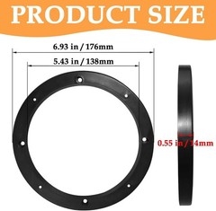 Durable 6.5-inch Speaker Ring Mounts – Professional ABS Spacers for Car Audio