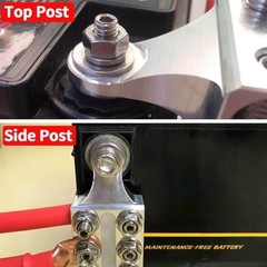 12-Way 10AWG Up to 4/0 AWG Gauge Battery Terminal Connectors, Top Post Silver