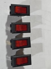 Lot of FOUR(4) LECI RS606 1E4 Rocker Switch 3Pins 16A 12VDC Red LED NEW