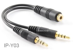 CablesOnline 3.5mm TRRS Female to 2x TRRS Male Stereo 4-Pole Splitter Cable