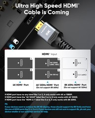 Highwings 8K 10K 4K HDMI Cable 48Gbps 6.6FT/2M Certified Ultra High Speed 2.1