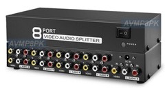 1 In 8 Out RCA AV Splitter 1 Input 8 Outputs Analog Video Stereo Audio Splitter