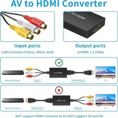 RCA to HDMI Converter Analog Composite Adapter For PS 1 2 3 STB Xbox VHS VCR DVD