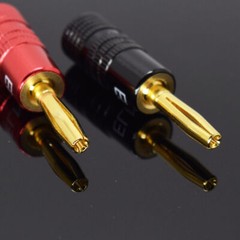 100pcs ELNONE High Quality Gold Plated Speaker Banana Plug Male Audio Connector
