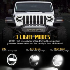9in DRL LED Headlight+ 4in Fog Light For Jeep Wrangler JL Gladiator JT 2018-2024