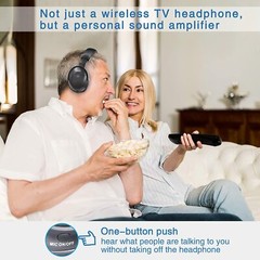 SIMOLIO TV Wireless Headphones With transmitter for Seniors, 825D PRO New