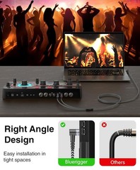 Angled 3.5mm to 2RCA Audio Cable, 15FT for Easy Connectivity and Sound Quality
