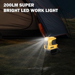 1/2PACK Power Inverter for DeWalt 20V Battery 220W USB-C 18W LED Light AC Outlet