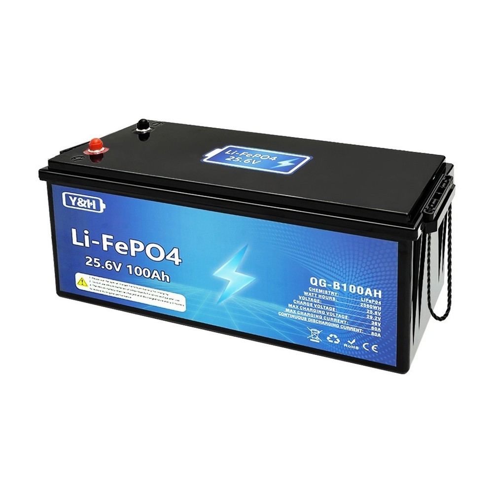 24V 100AH 2560Wh LiFePO4 Lithium Battery w/Bluetooth Communication BMS,From USA