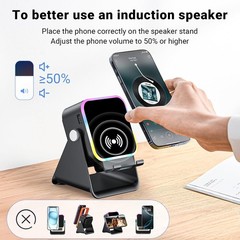 Induction Speaker with Phone Stand 5 in 1 Wireless Induction Bluetooth Audio …