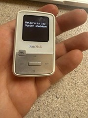 SanDisk Sansa Clip Zip WHITE (4 GB) Digital Media Player needs battery. CLEAN
