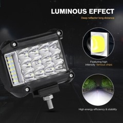 2x Tri Row 4″inch 90W Pods LED Work Light Bar FLOOD Offroad ATV SUV 4WD PK 18W