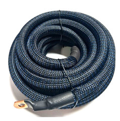 10ft BLACK/BLUE SNAKE SKIN OFC Wire Strands Copper Marine Cable AWG 4 Gauge