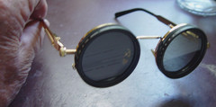 JOLLYNOVA Adjustable Tint Sunglasses Black with Gold Frame New