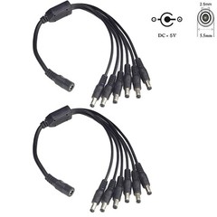 DC Power Splitter Cable 5.5mm x 2.5mm 1 to 6 Way CCTV Cameras LED Light Strip