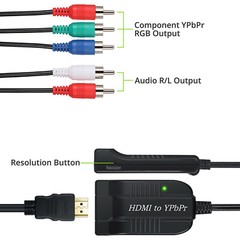 New 1080P HDMI to YPBPR Component Video Converter 5 RCA RGB Adapter Audio Output