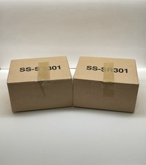 TWO Sony SS-SR301, 16 ohm, 120W Black Bookshelf Triangular Speakers – NEW in Box