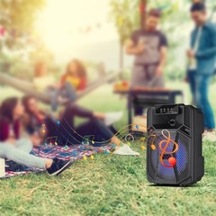 8″BT Bluetooth Wireless Speaker Colorful LED Portable Sound System Party Holiday