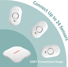 Wifi Water Leak Detector for Home with App Notification, 1 2.4Ghz Gateway + 6 WD